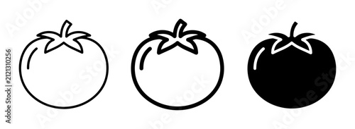 Tomato Icons: Outline, Line Art, and Silhouette Vector Graphics for Food and Health