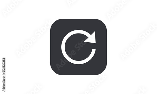 Minimalist digital interface icon featuring a circular arrow refresh symbol that is fully editable for web design projects