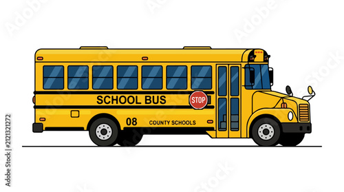 Cute School Bus Flat Vector for Back to School Design