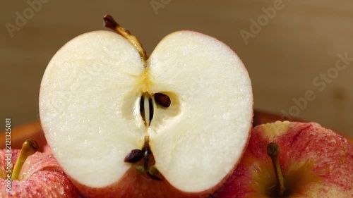 Fresh Red Apple Cut in Half