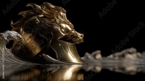 Golden dragon helmet