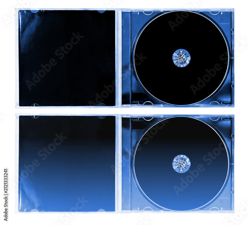 Принти на полотні Opened CD jewel case with mirror image