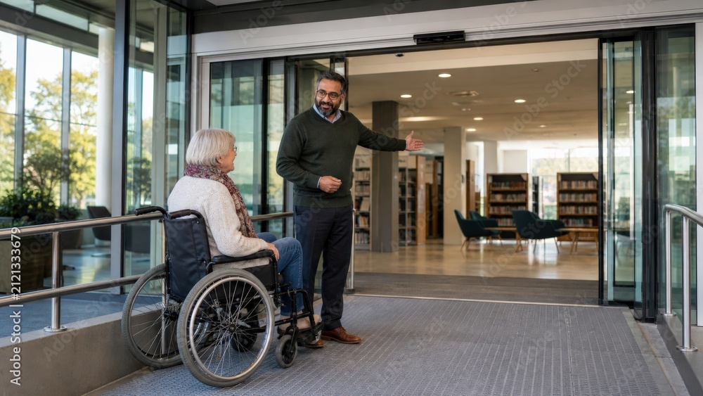 Obraz premium Library Social Worker Documentary Entrance Public British His Welcomes