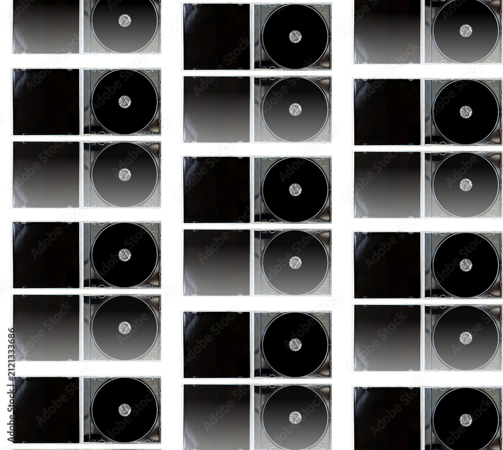 Foto Set of opened mirrored cd cases
