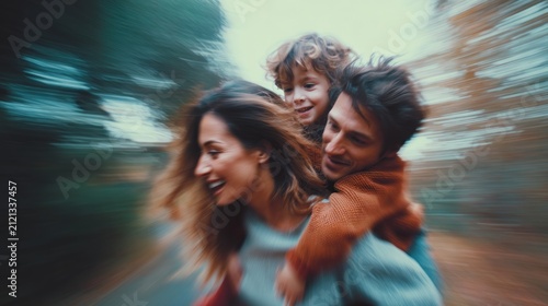 Happy family outdoor activity