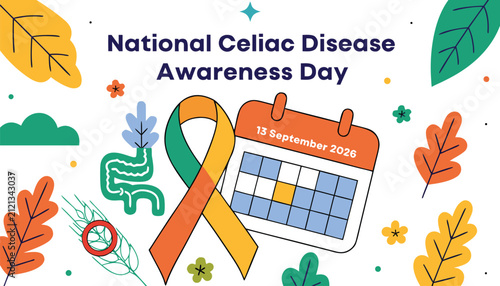 Bild auf Leinwand National celiac disease awareness day illustration with calendar