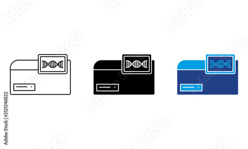 dna sequencer machine line icon isolated on white background