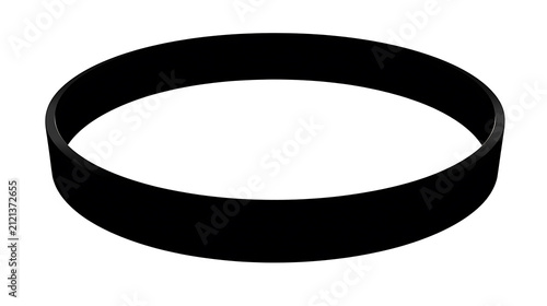 A simple black rubber bracelet with a circular shape