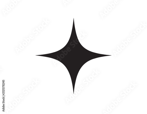 A sharp four-pointed star icon representing a sparkle or a bright highlight in a vector format.
