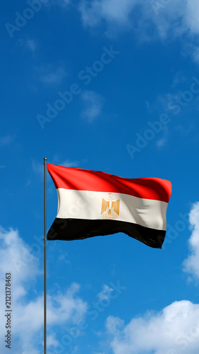 Foto Flag of Egypt waving in the wind