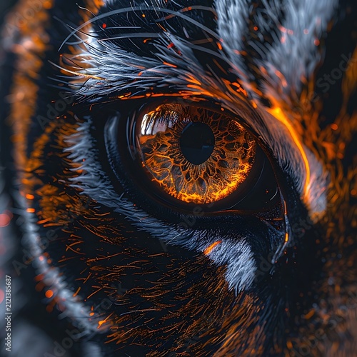 Close up portrait of a tiger with intense eyes.