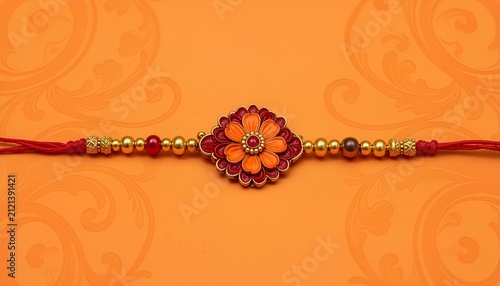 Happy Raksha Bandhan Poster Design with Beautiful Rakha. Indian Festival