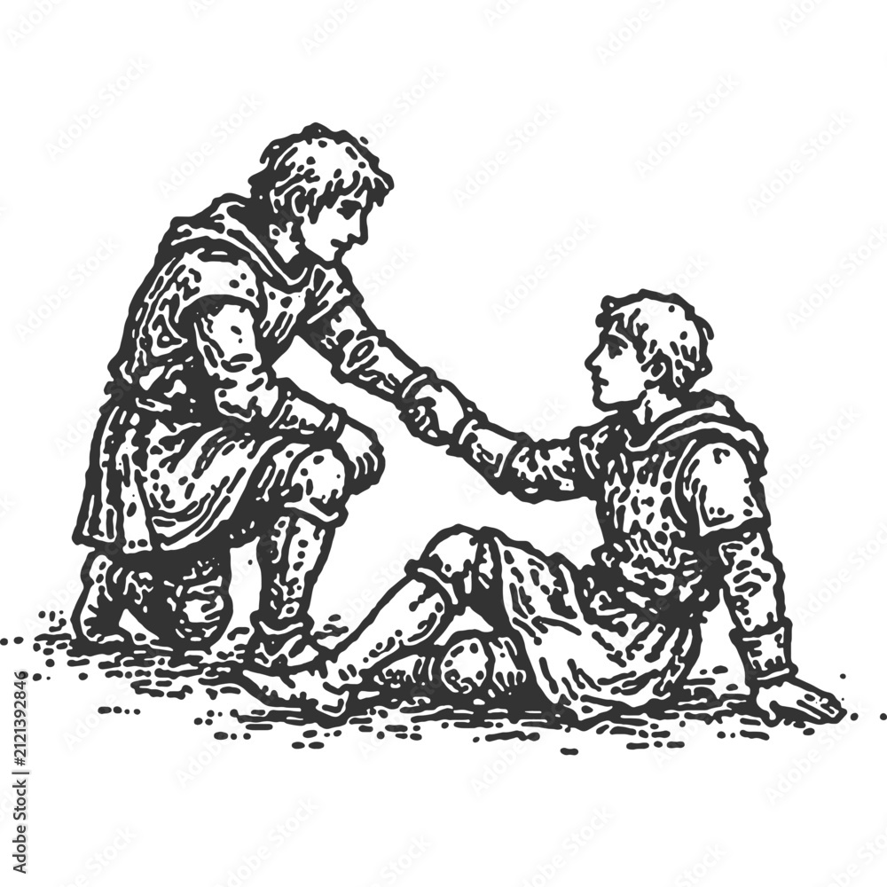 Fototapeta premium Last Line of Loyalty Vintage Illustration Vector