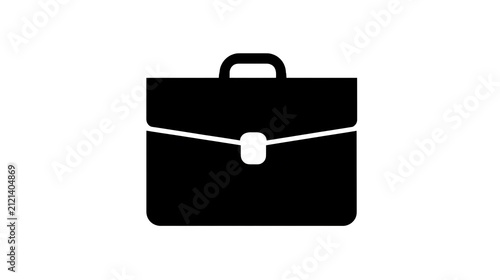 A black icon of a briefcase, representing business and travel