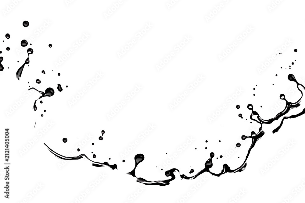 Naklejka premium Circular black ink splash frame isolated