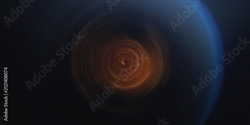 Obraz na plátně Cosmic vortex dark spiral background with golden radiant center and blue atmospheric glow