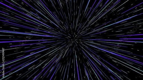 Abstract digital with glowing neon light rays on dark background