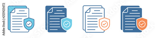 Policy Icon Set Multiple Style Collection