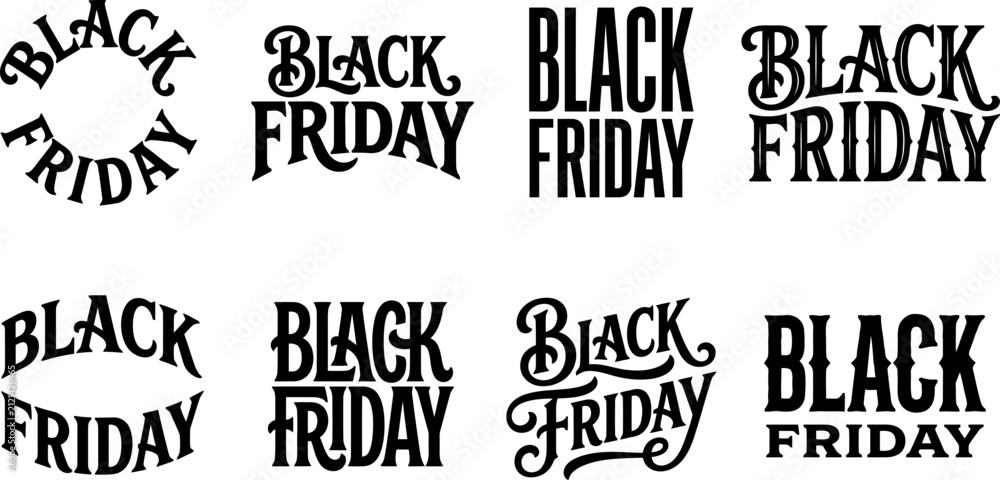 Obraz premium Black friday typography collection