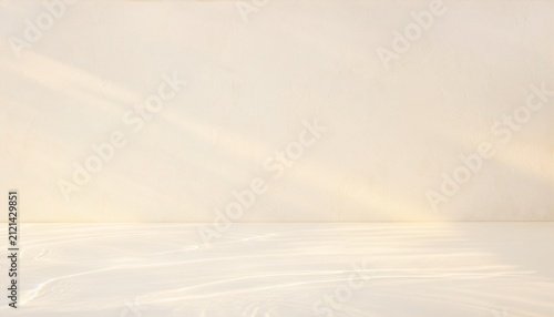 Luxury Japanese Shikkui Plaster Wall Background with Soft Water Reflections
