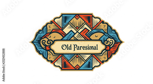 Ornate Mandala Fragment with Geometric Shapes and Swirls in Teal, Red, and Gold