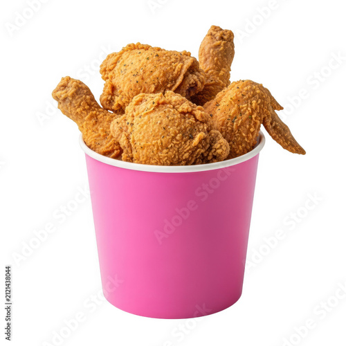 Fried chicken in pink bowl