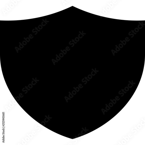 Shield icon black solid filled security shield defense protection guard safety privacy symbol isolated on white background vector