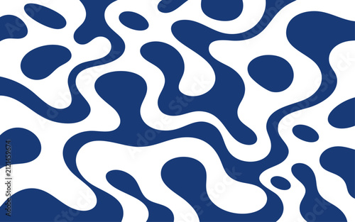 Abstract blue and white fluid wavy background pattern with distorted perspective