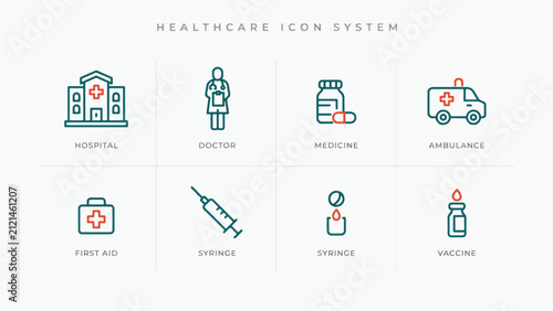 Vector illustration set of home energy efficiency symbols including solar