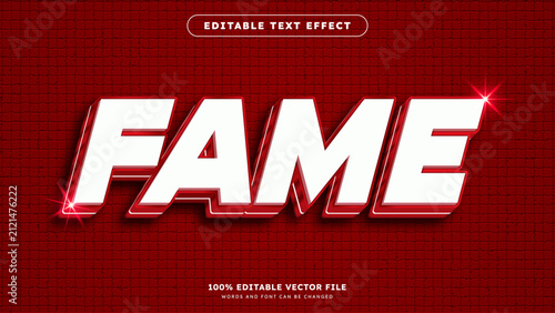 Fame Editable text effect with red color style suitable for promotion sale theme