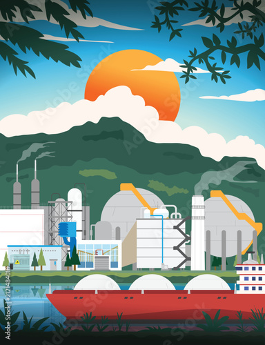 Natural Gas Energy Advanced Gas Turbine System in landscape view graphic