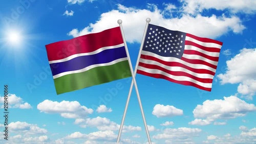 Gambia And Usa Flag Loop