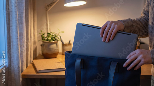 Home Office Laptop Power-Down Before Evening Reset