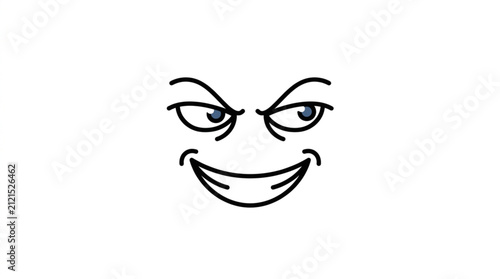 Foto Playful cartoon face with winking eyes and big smile.