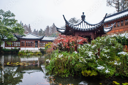 Foto Winter Snow Scenery of Guozhuang, Hangzhou, Zhejiang, China