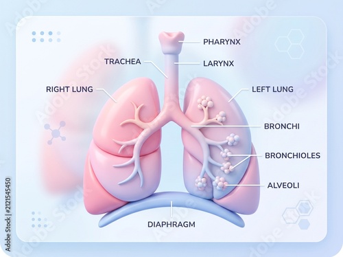 Fotografía Human Respiratory System Anatomy Lungs Bronchi Alveoli