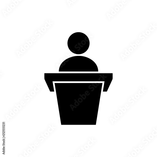 public speaking presentation glyph icon