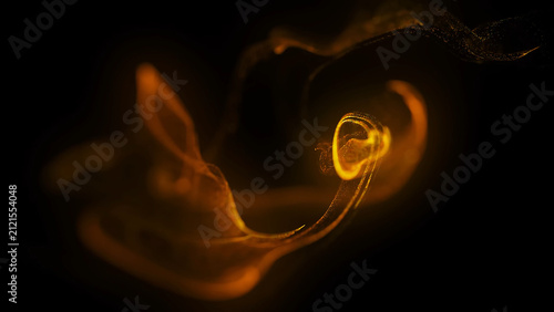 Colorful Abstract Liquid Ink Swirling Through Water with Dynamic Smoke Shapes on Black Background