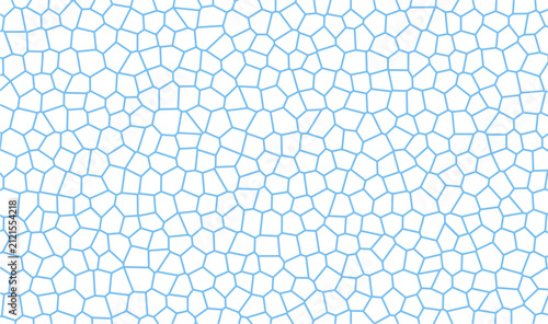 Light Blue Mosaic Grid Cell Pattern Background, Abstract Voronoi Geometric Cracked Texture Backdrop, Vector Line Net Overlay 