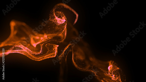 Colorful Abstract Liquid Ink Swirling Through Water with Dynamic Smoke Shapes on Black Background