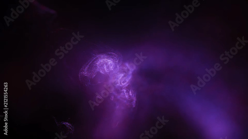 Colorful Abstract Liquid Ink Swirling Through Water with Dynamic Smoke Shapes on Black Background