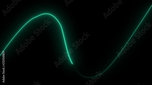 glowing blue neon Straight neon lazer animation of horizontal line on alpha background, straight neon lazer line, seamless loop