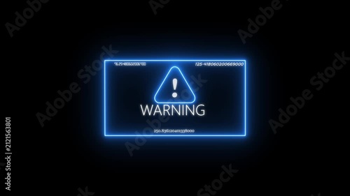 Warning security breach computer hacking warning message hacked Warning icon on the screen privacy protection data hacking malware virus Danger sign. Program interface with warning text hacked alert