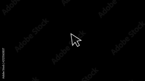 minimal mouse pointer click motion graphic with black background. ui cursor click animation with soft ripple feedback effect. animated mouse cursor press action for interface demonstrations