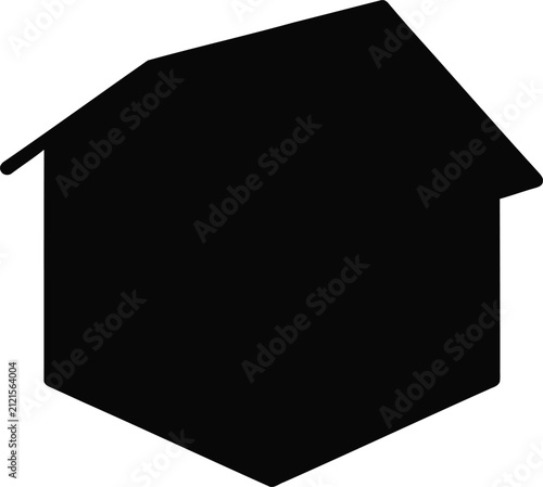 Foto House Silhouette with a Pitched Roof and Geometric Shape Featuring Black, Vector