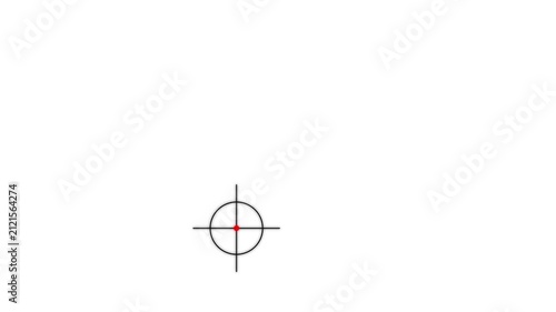 Neon aim cross, target search and aiming animation. Crosshair, gun aim, sniper target, bullseye, precise shoot, hunting, target audience Black Background 4k video