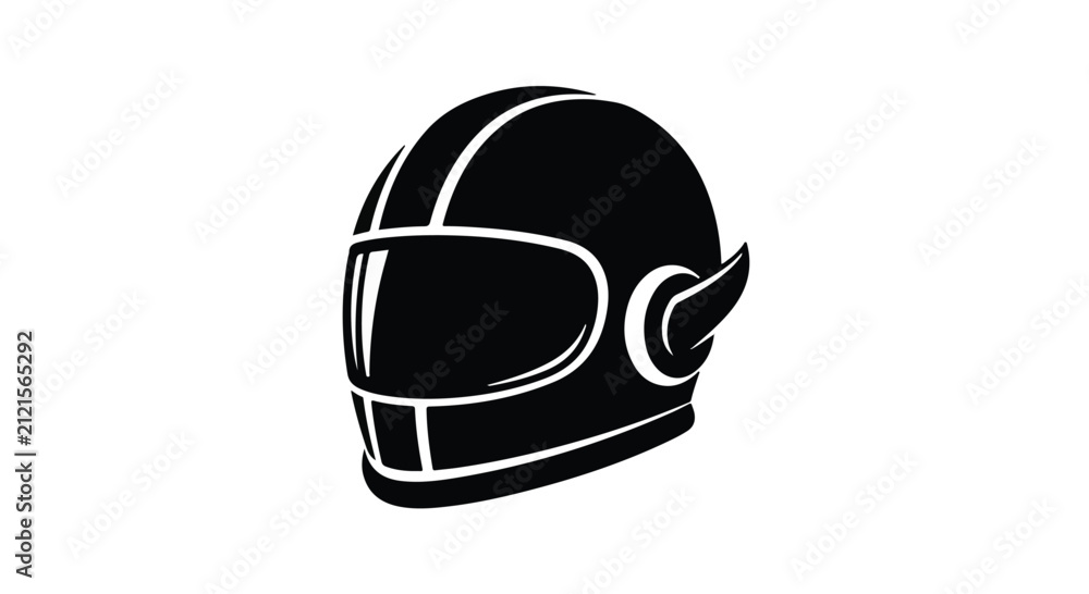 Fototapeta premium Motorcycle helmet provides essential safety gear for riders on the open road today.