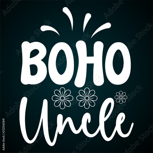 Boho uncle typography with floral accents, t-shirt