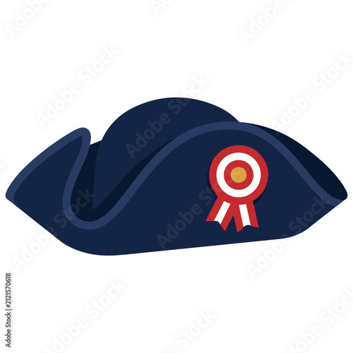 Quadro su tela Traditional colonial american style tricorne hat with cockade united states re e
