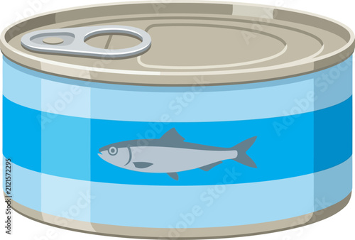 Bild auf Leinwand Canned fish isolated on white background